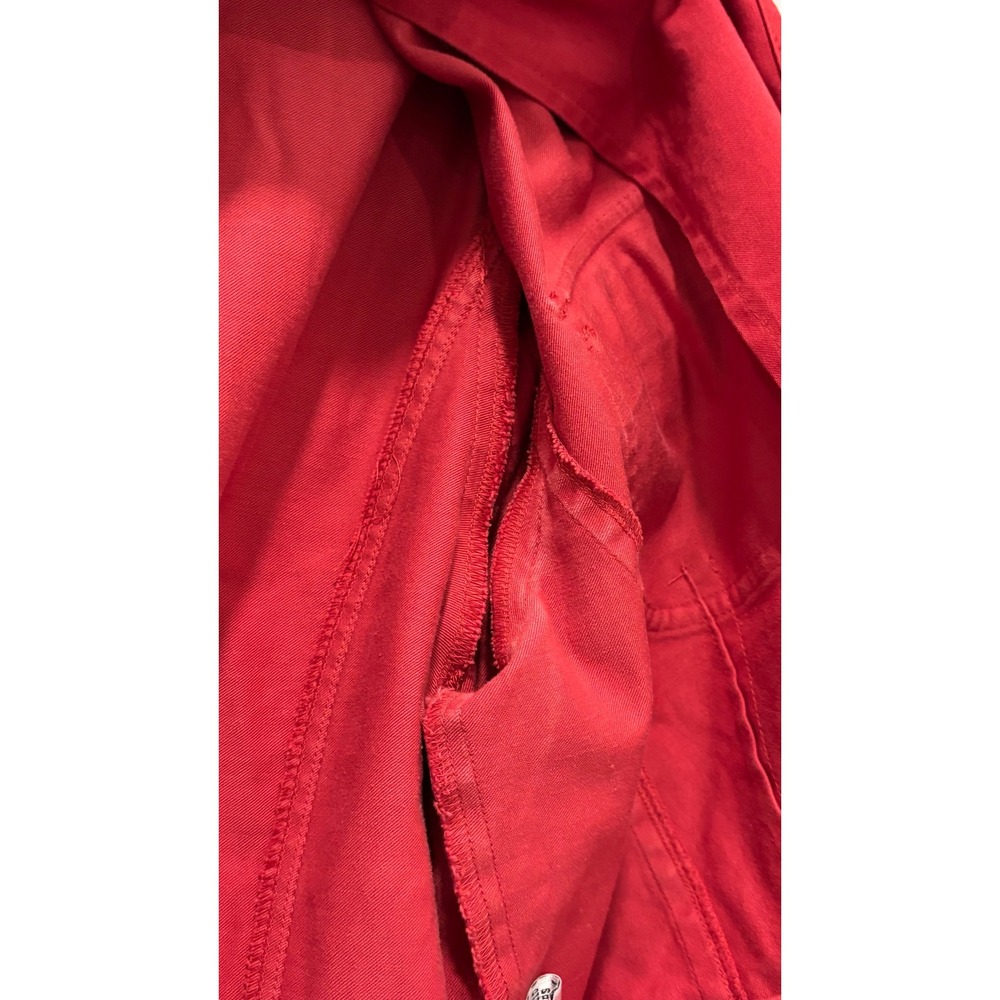 Talbots Womens Red Military Utility Jacket Stretch Cotton Button Front Size 4 - Picture 5 of 11